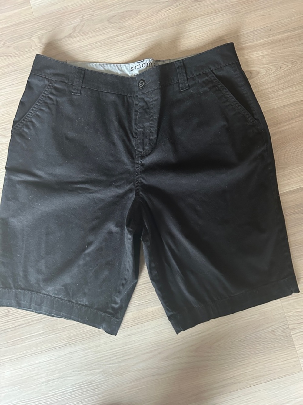 Sonoma Original Bermuda Cotton Shorts 14 Navy Casual Chino Walking Preppy Golf